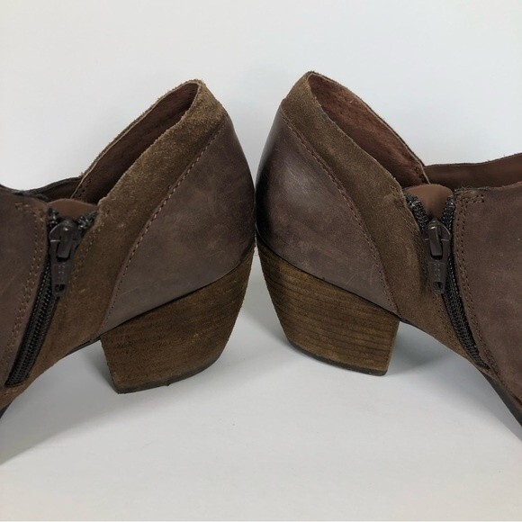Korks by Kork-Ease Raynor Leather Ankle Booties Brown Zippers 10 Q43106 - Picture 5 of 10